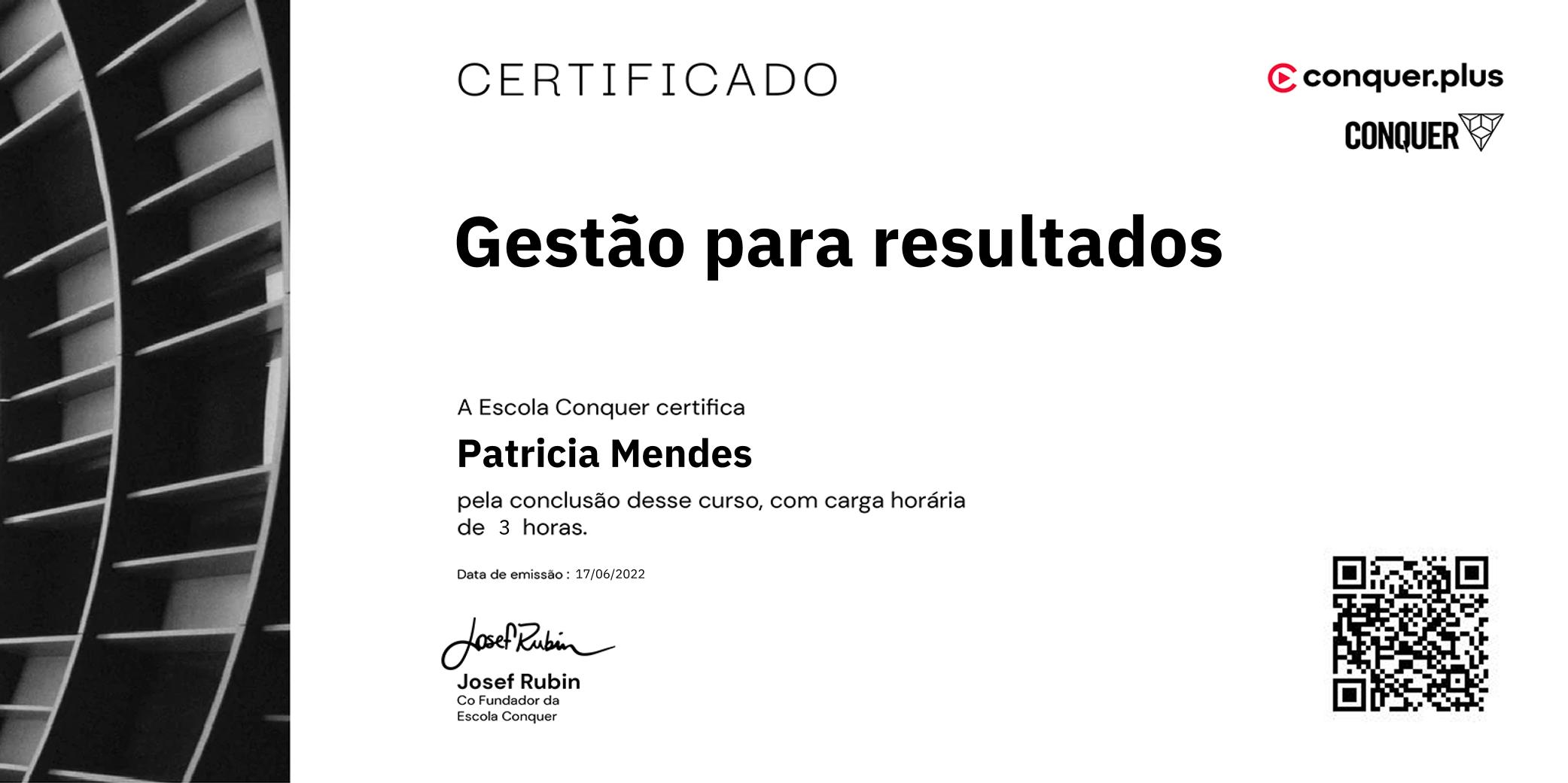 Certificado de Gestão para resultados